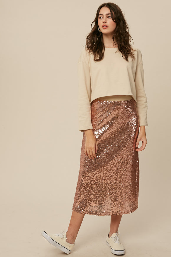 Rose Gold Sequin Skirt